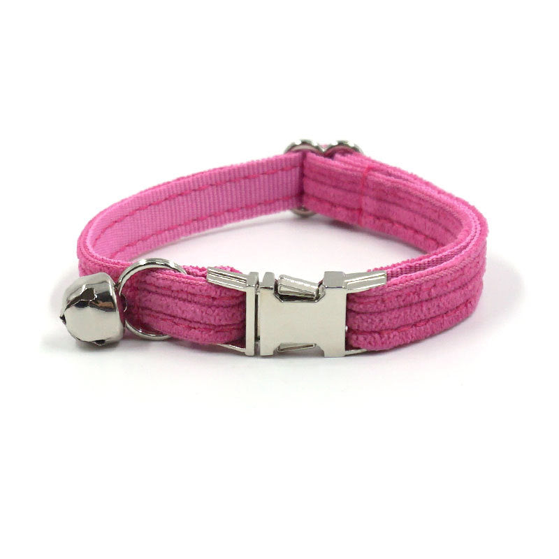 Pettns | Begonia Red Corduroy Cat Collar with Letter Detail for Daily Pet Wear