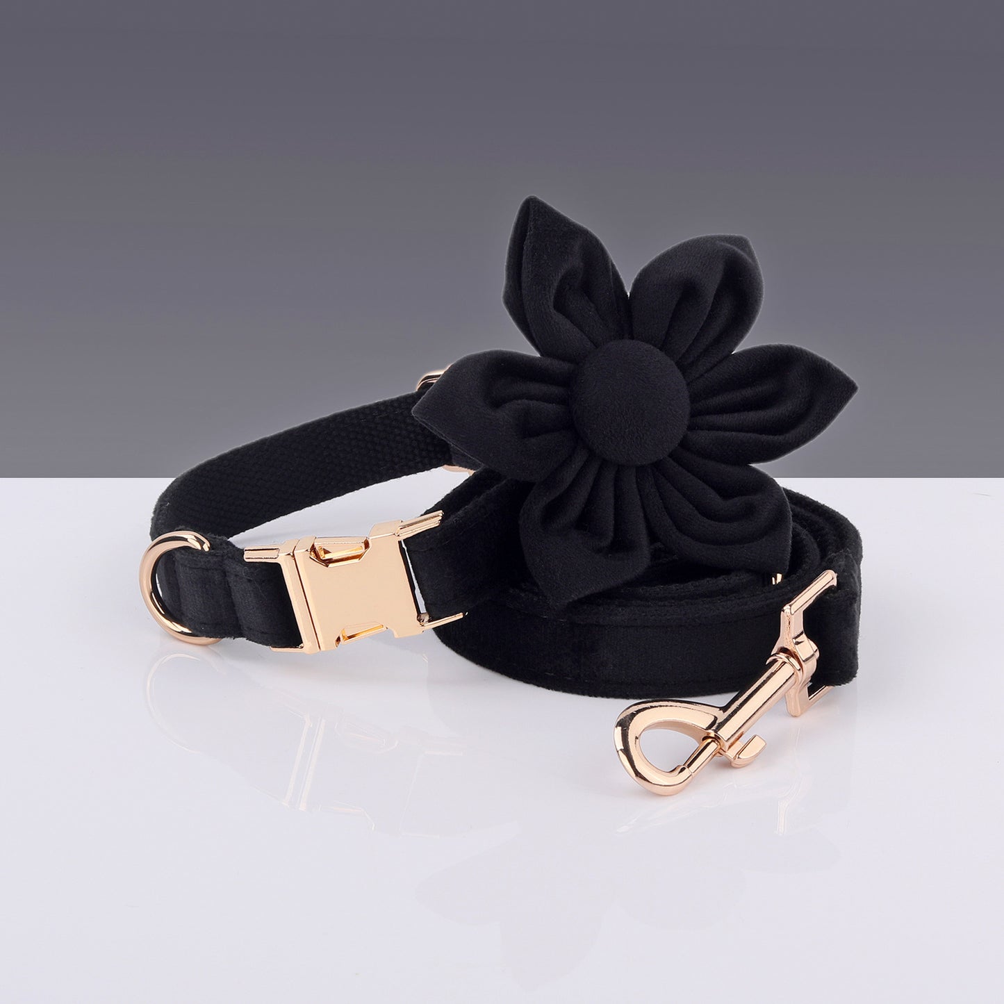 Boss Miha’S New Velvet Pet Collar Cute Flower Bow Leash Set Can Be Laser Engraved