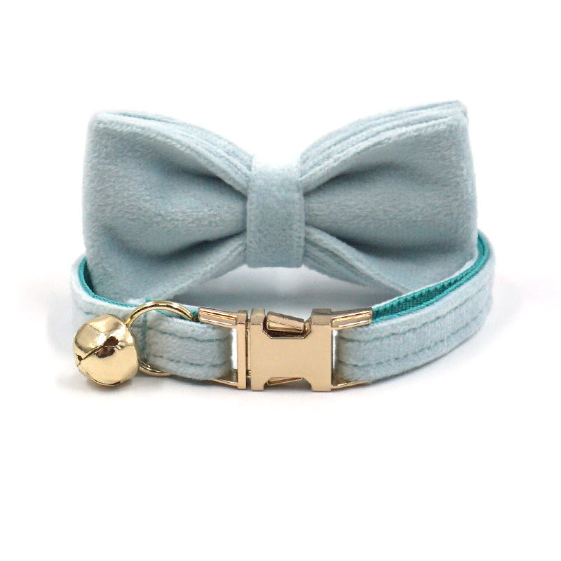 Pettns | Velvet Cat Collar with Bow Detail, Bell and Optional Laser Engraving