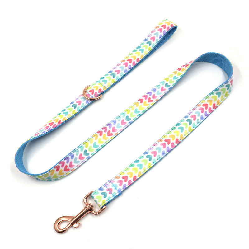 2021 New Pet Products Dog Collar Leash Ins Style Cross-Border Pet Collar Leash Bow