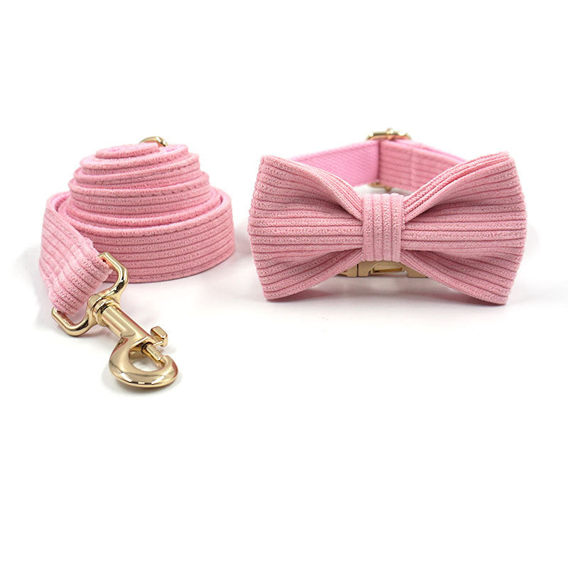 Sakura Pink Pet Collar Leash Bow Set Ins Style Cross-Border One-Piece Dropshipping Dog Collar Leash