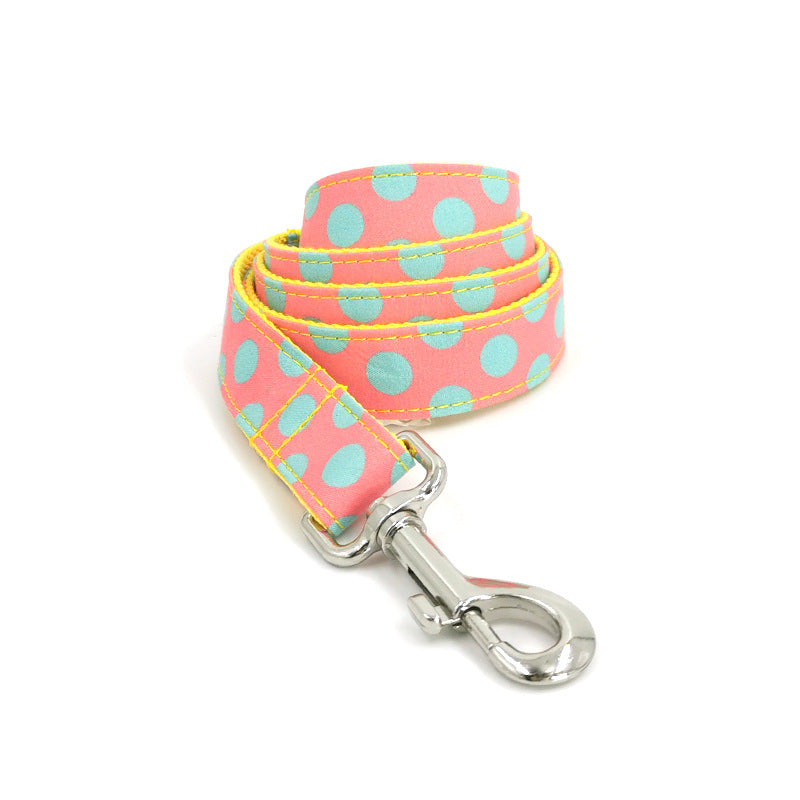 Pettns | Polka Dot Dog Collar and Leash Set for Daily Walking