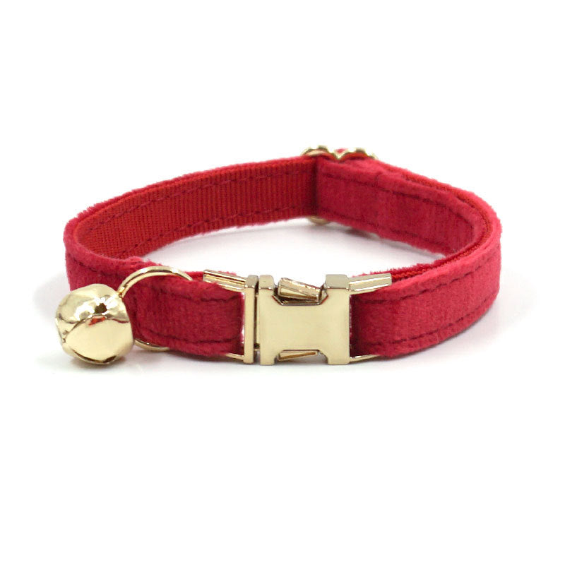 Pettns | Bow Style Cat and Small Dog Collar with Engraved Detail, Metal Buckle and Bell