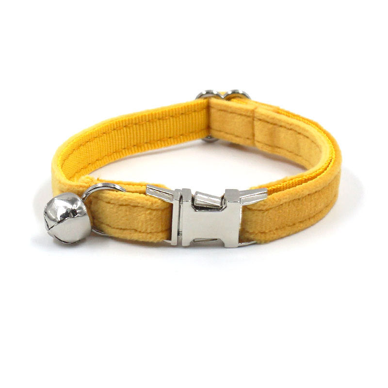 Pettns | Ginger Velvet Cat Collar with Optional Engraving for Everyday Pet Wear