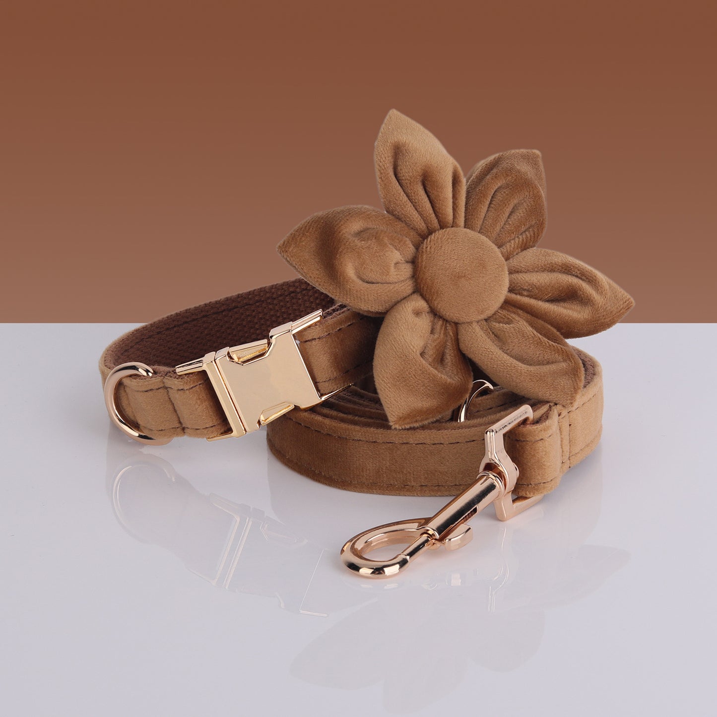 Boss Miha’S New Velvet Pet Collar Cute Flower Bow Leash Set Can Be Laser Engraved