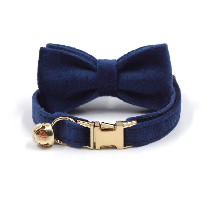 Pettns | Adjustable Blue Cat Collar with Bell, Rose Gold Buckle and Optional Engraving