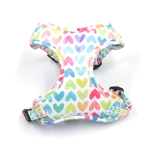 Pettns | Colorful Heart Pattern Dog Vest Harness for Everyday Outdoor Walks