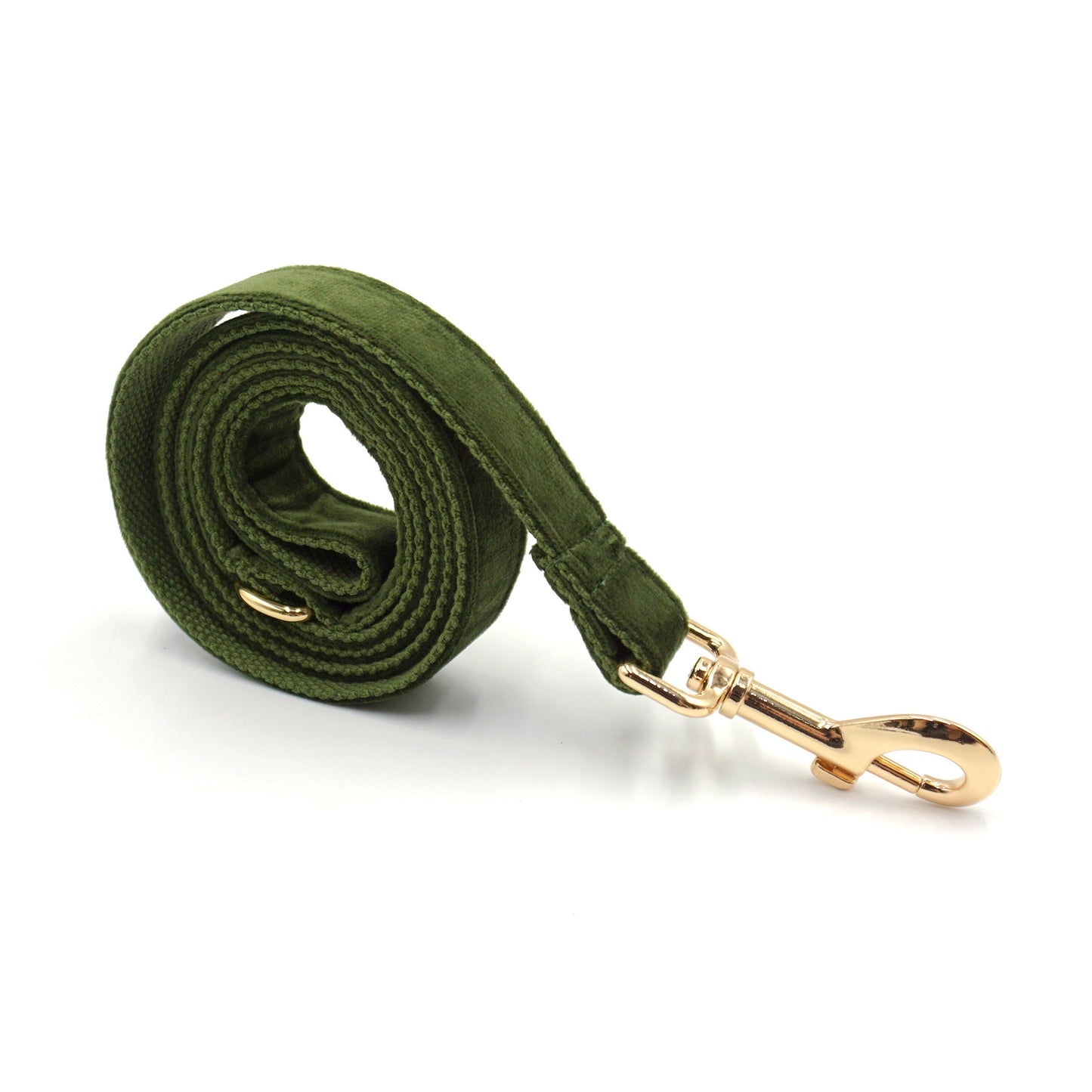 Cross-Border Hot Selling Military Green Velvet Handsome Pet Dog Collar Leash Tie Set One Piece Dropshipping Laser Engraving