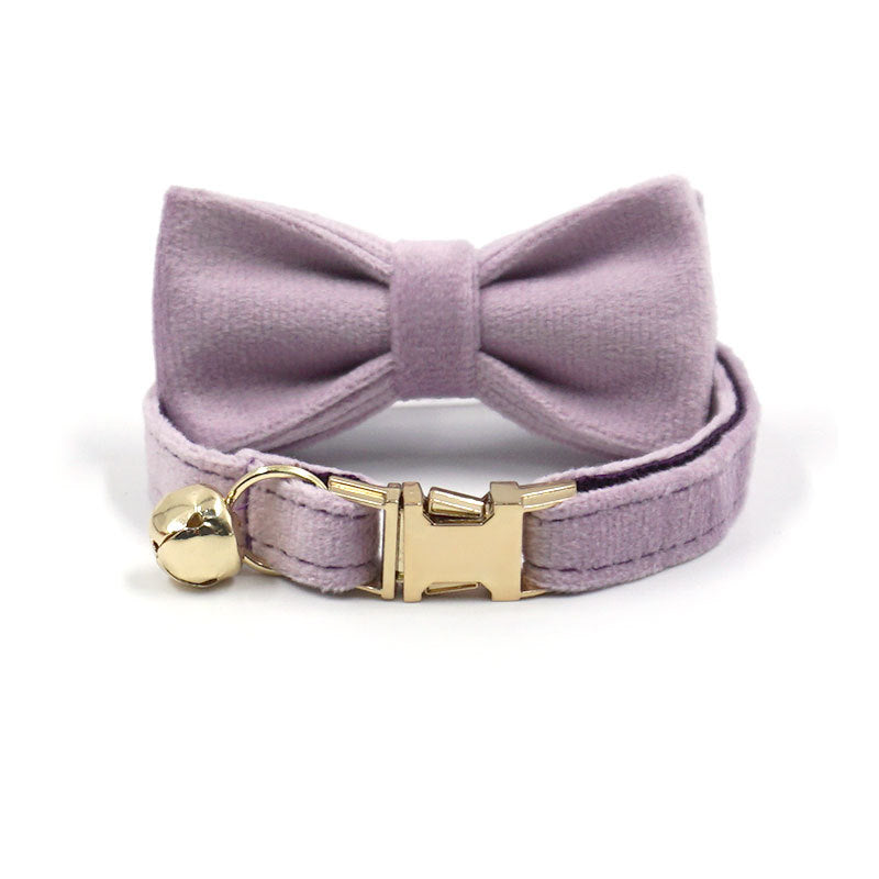 Pettns | Velvet Cat Collar with Bow Detail, Bell and Optional Laser Engraving