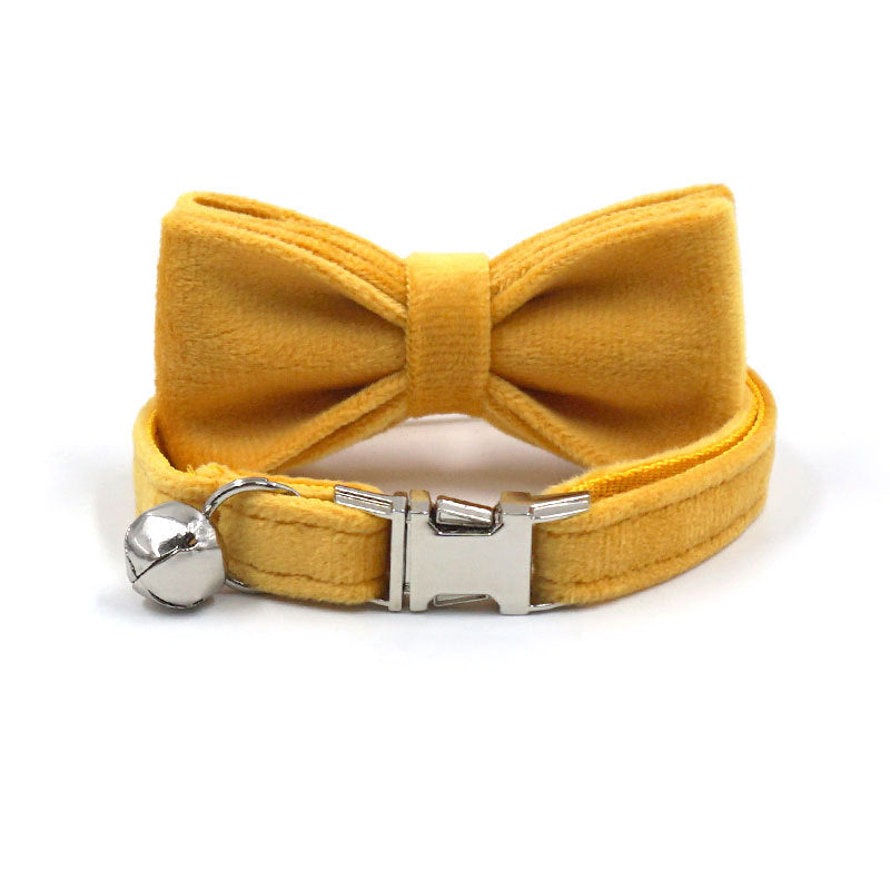 Pettns | Ginger Velvet Cat Collar with Optional Engraving for Everyday Pet Wear