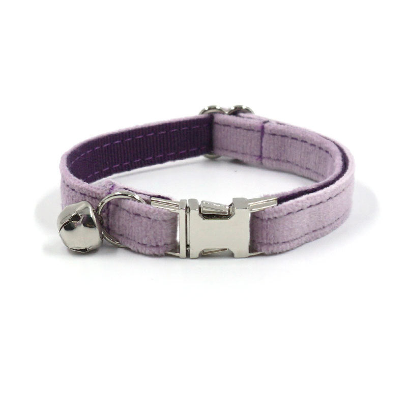 Pettns | Purple Velvet Cat Collar with Bow Detail, Bell Accent and Optional Engraving