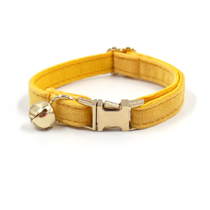 Pettns | Ginger Velvet Cat Collar with Optional Engraving for Everyday Pet Wear