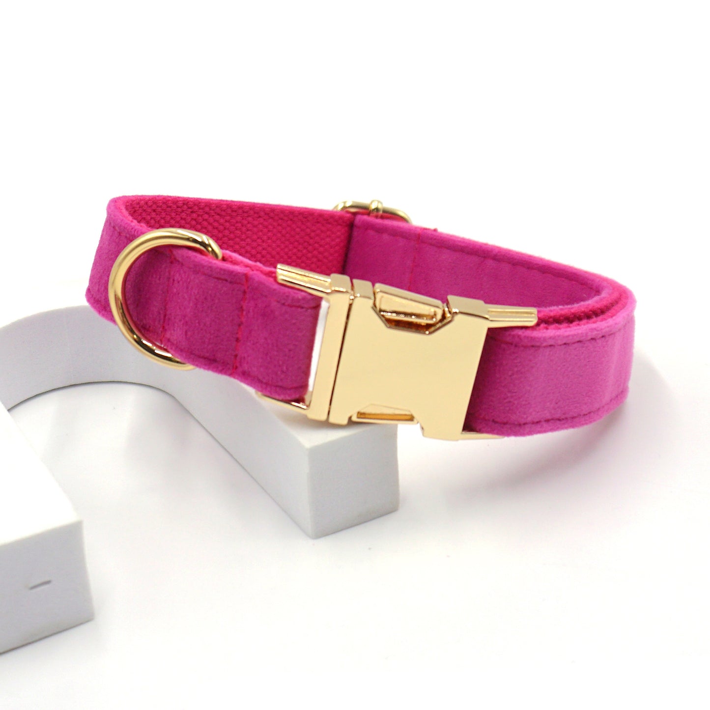 Manufacturer Drop Shipping Cross-Border Rose Red Velvet Pet Collar Leash Bow Set Laser Engraving Logo