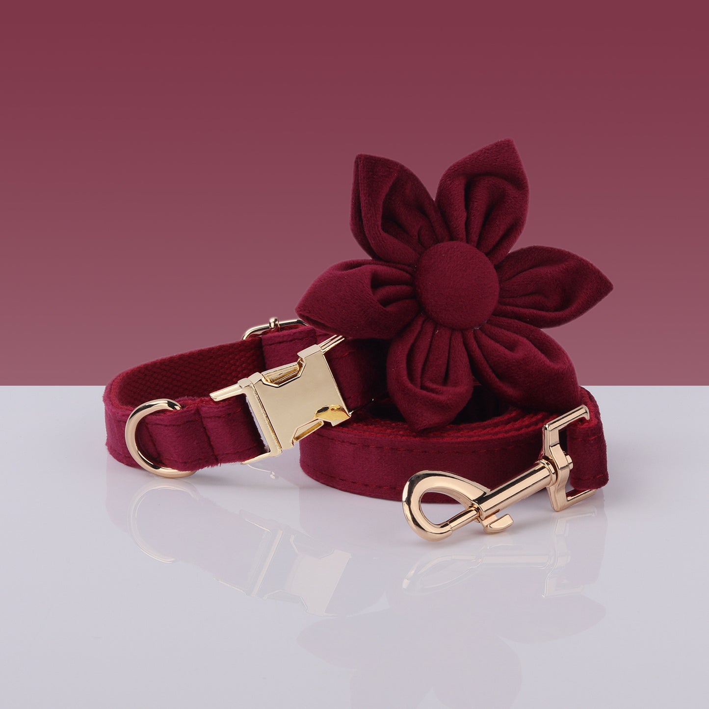 Boss Miha’S New Velvet Pet Collar Cute Flower Bow Leash Set Can Be Laser Engraved