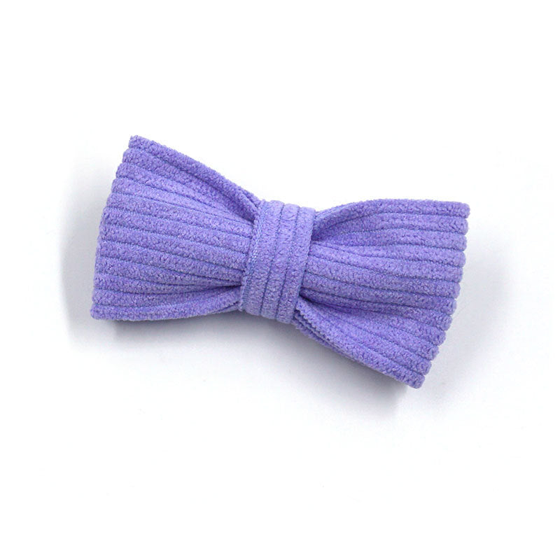 Pettns | Taro Purple Corduroy Cat Collar with Bow Detail and Bell for Daily Wear