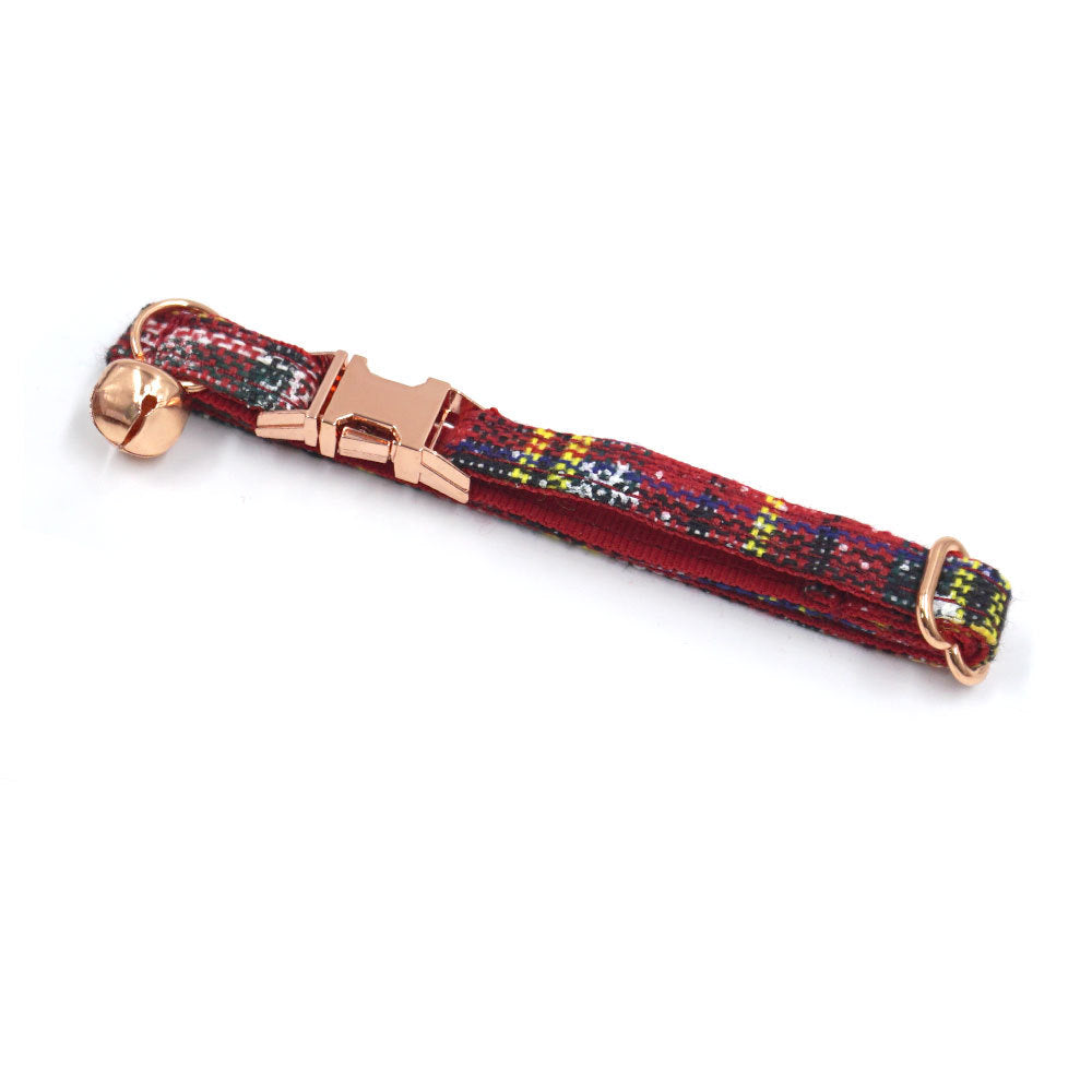 Pettns | Red Cat Collar with Bell and Optional Name Engraving for Daily Wear