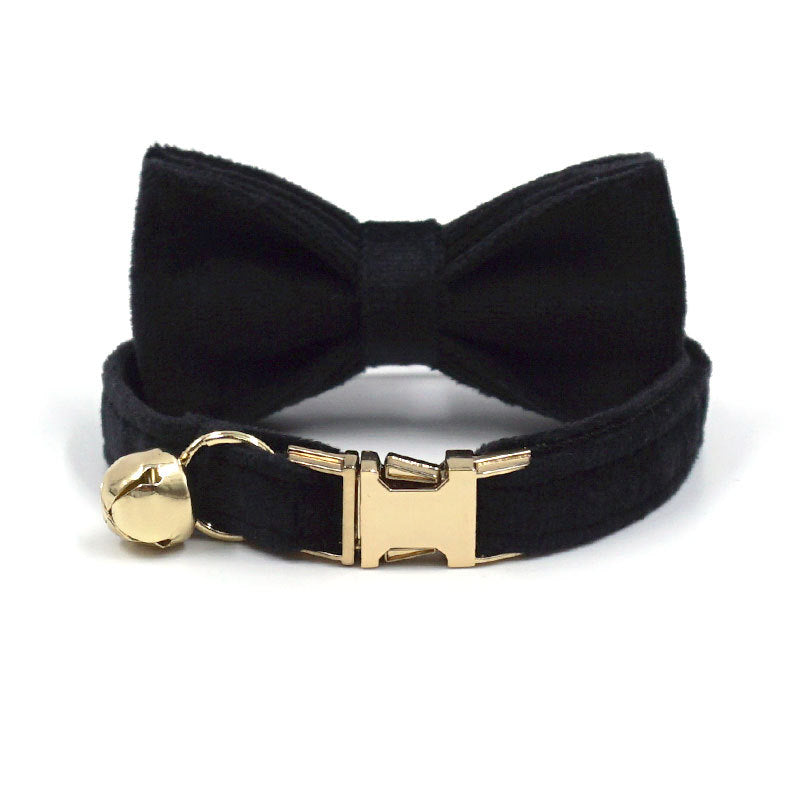 Pettns | Velvet Cat Collar with Bow Detail, Bell and Optional Laser Engraving