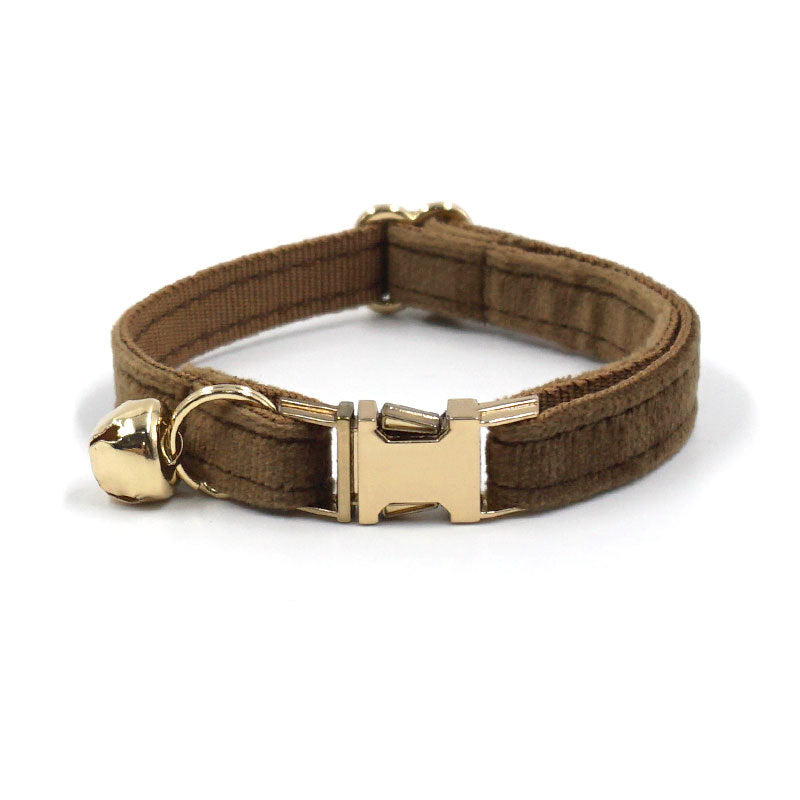 Pettns | Velvet Cat Collar with Bell and Optional Laser Engraving for Daily Wear