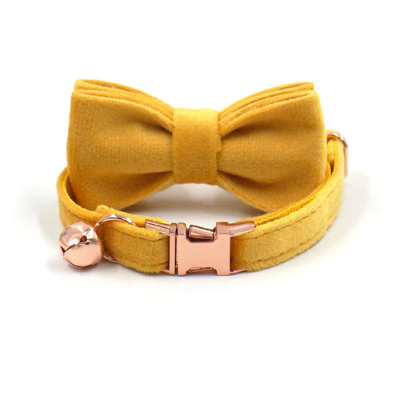Pettns | Ginger Velvet Cat Collar with Optional Engraving for Everyday Pet Wear