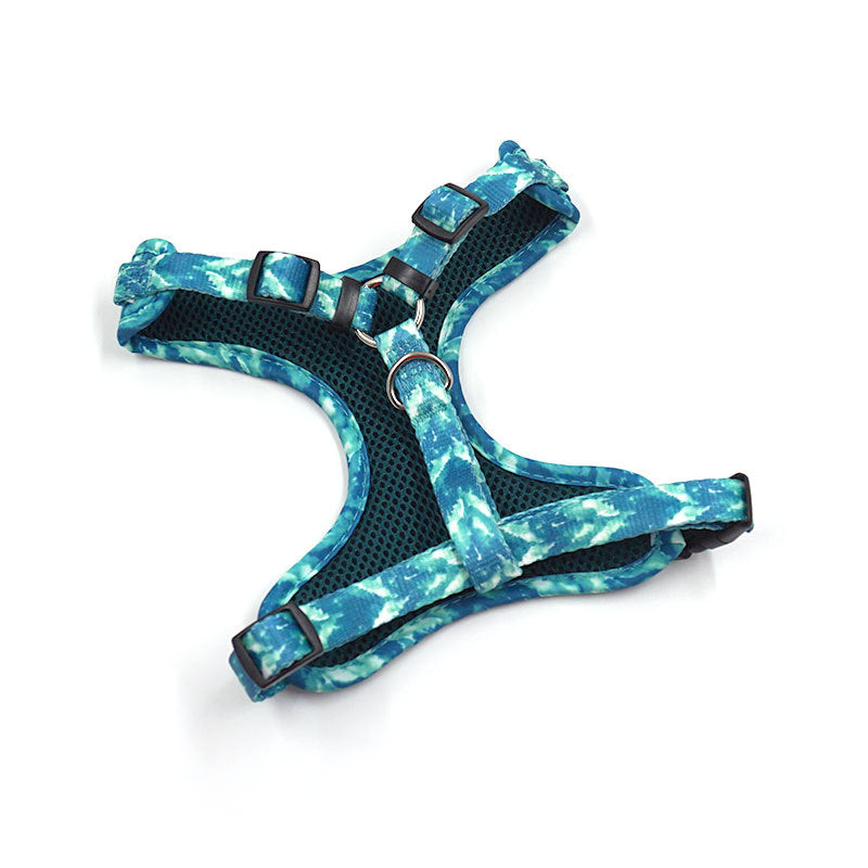 Pettns | Agate Green Wave Pattern Dog Vest Harness for Everyday Walks