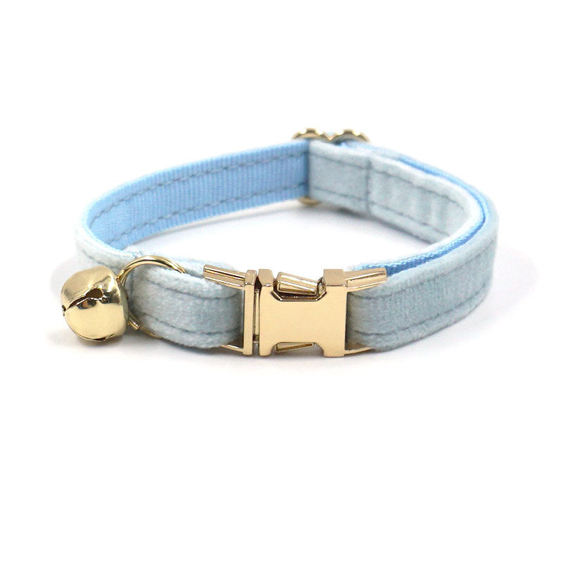 Pettns | Velvet Cat Collar with Bell and Optional Laser Engraving for Daily Wear