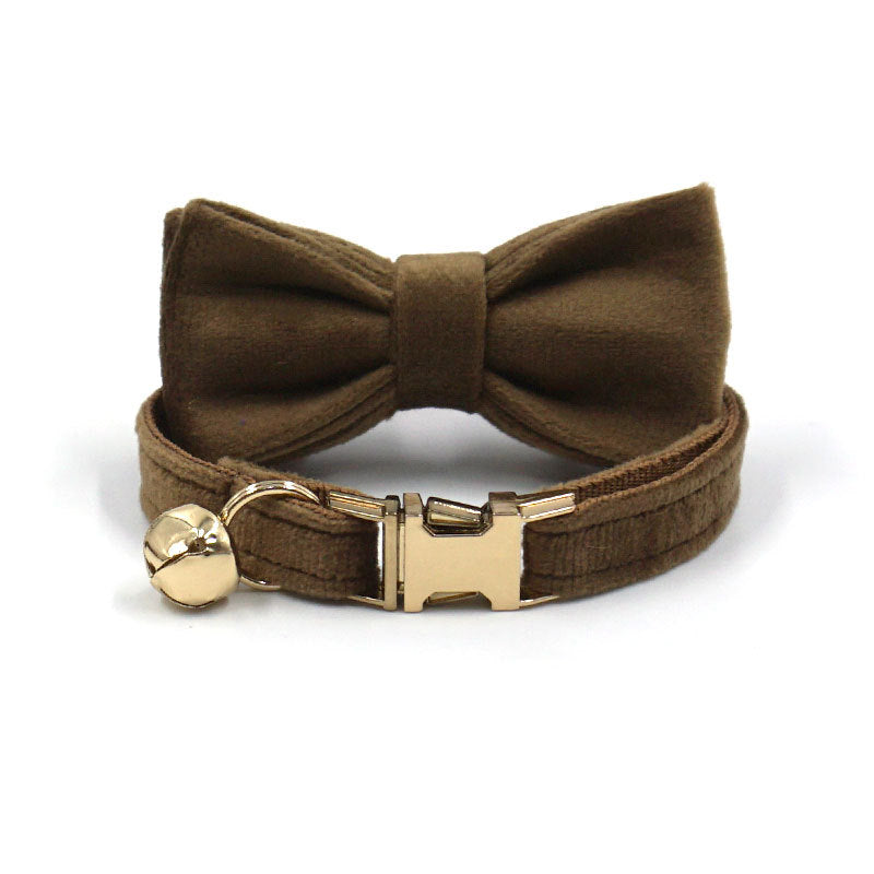 Pettns | Velvet Cat Collar with Bow Detail, Bell and Optional Laser Engraving