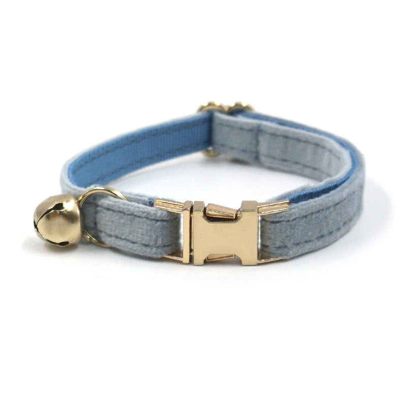 Pettns | Velvet Cat Collar with Bell and Optional Laser Engraving for Daily Wear