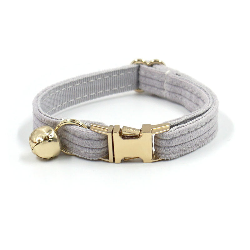 Pettns | Corduroy Cat Collar with Zinc Alloy Buckle, Optional Engraving and Color Options