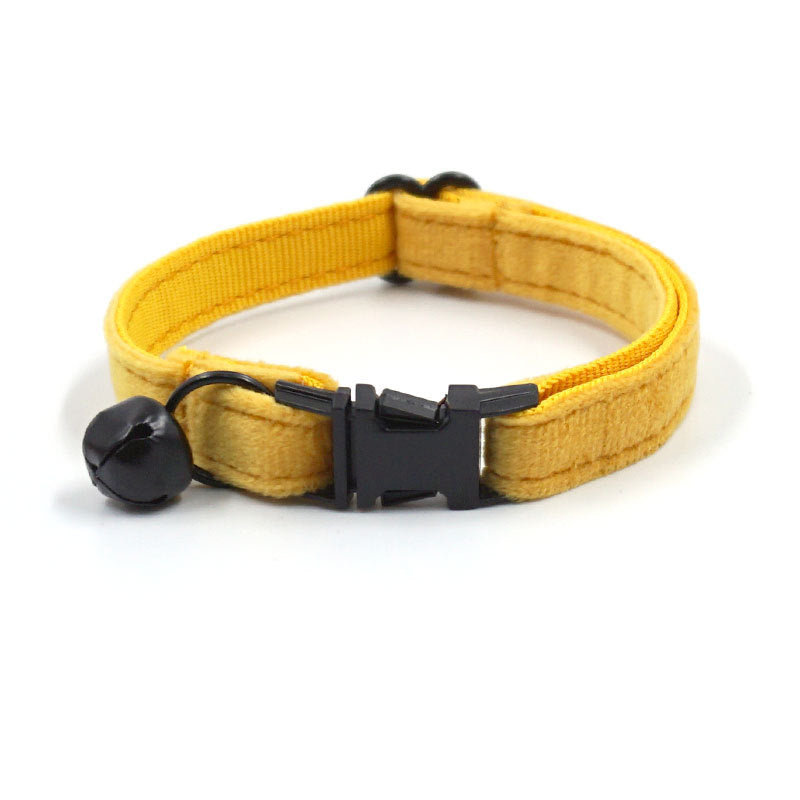 Pettns | Ginger Velvet Cat Collar with Optional Engraving for Everyday Pet Wear