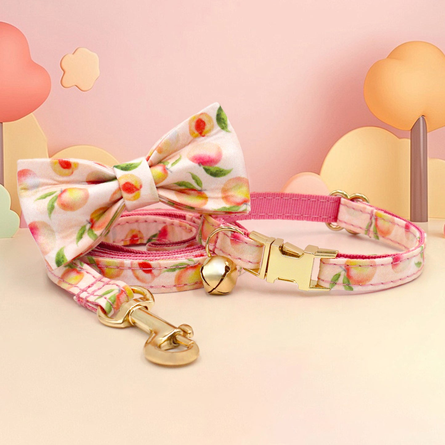 Pettns | Lemon Pattern Cat Leash and Collar Set with Letter Detail for Daily Walks