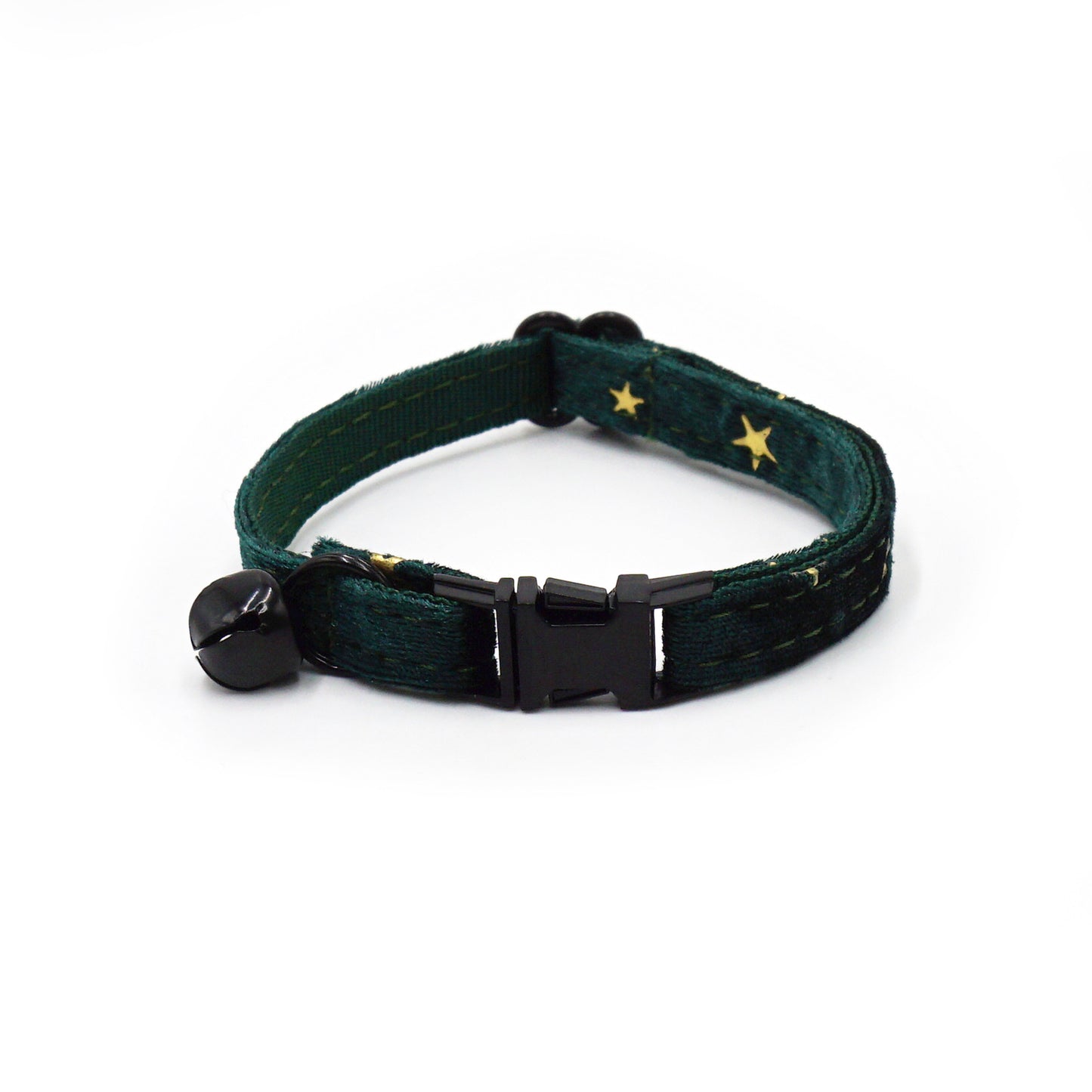 Pettns | Green Velvet Cat Collar with Star Detail for Seasonal Daily Wear