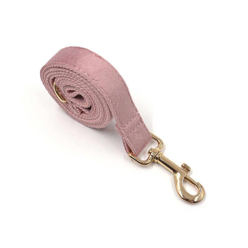 Miha Boss Rose Gold Champagne Pink Velvet Pet Collar Leash Bow Set Lazada One Piece Drop Shipping