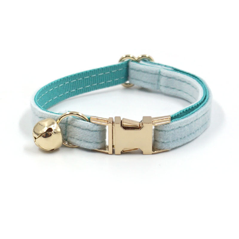 Pettns | Velvet Cat Collar with Bell and Optional Laser Engraving for Daily Wear