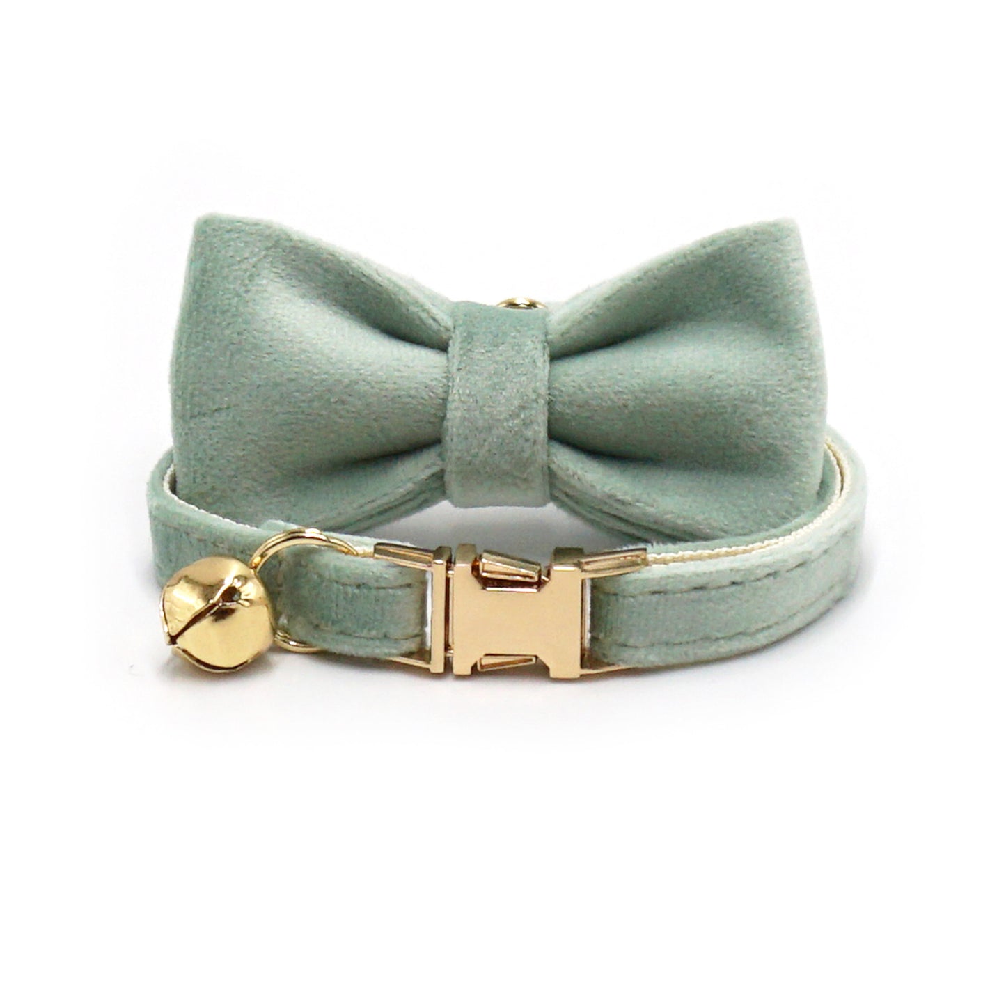 Pettns | Velvet Cat Collar with Bow Detail, Bell and Optional Laser Engraving