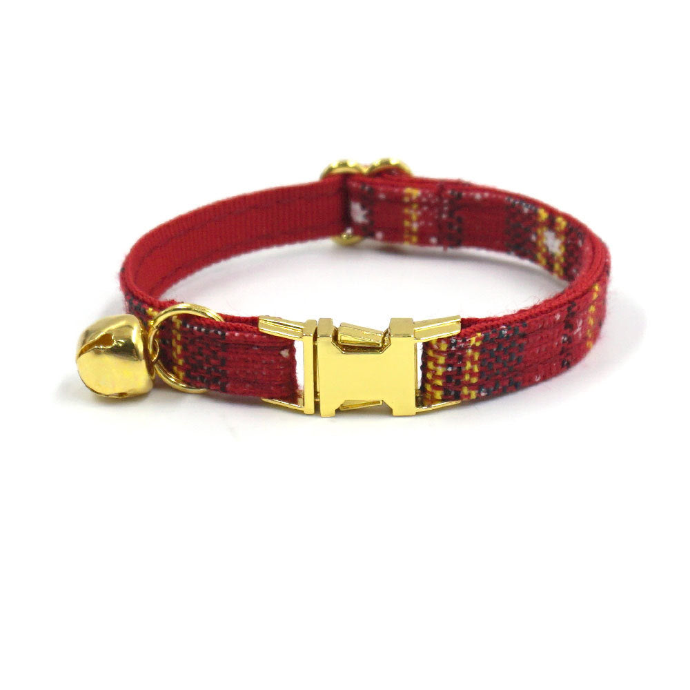 Pettns | Red Cat Collar with Bell and Optional Name Engraving for Daily Wear